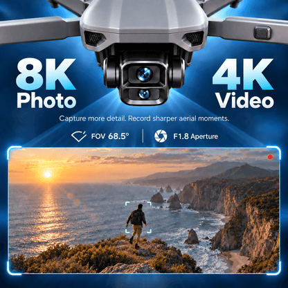WindVision Optic Pro Dual-Camera Drone with 48MP CMOS & 10X Zoom