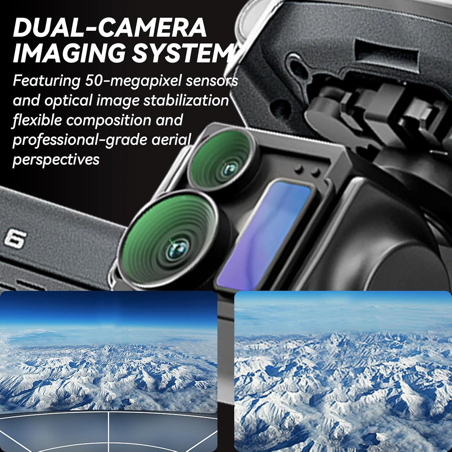 dual lens drone wide and telephoto