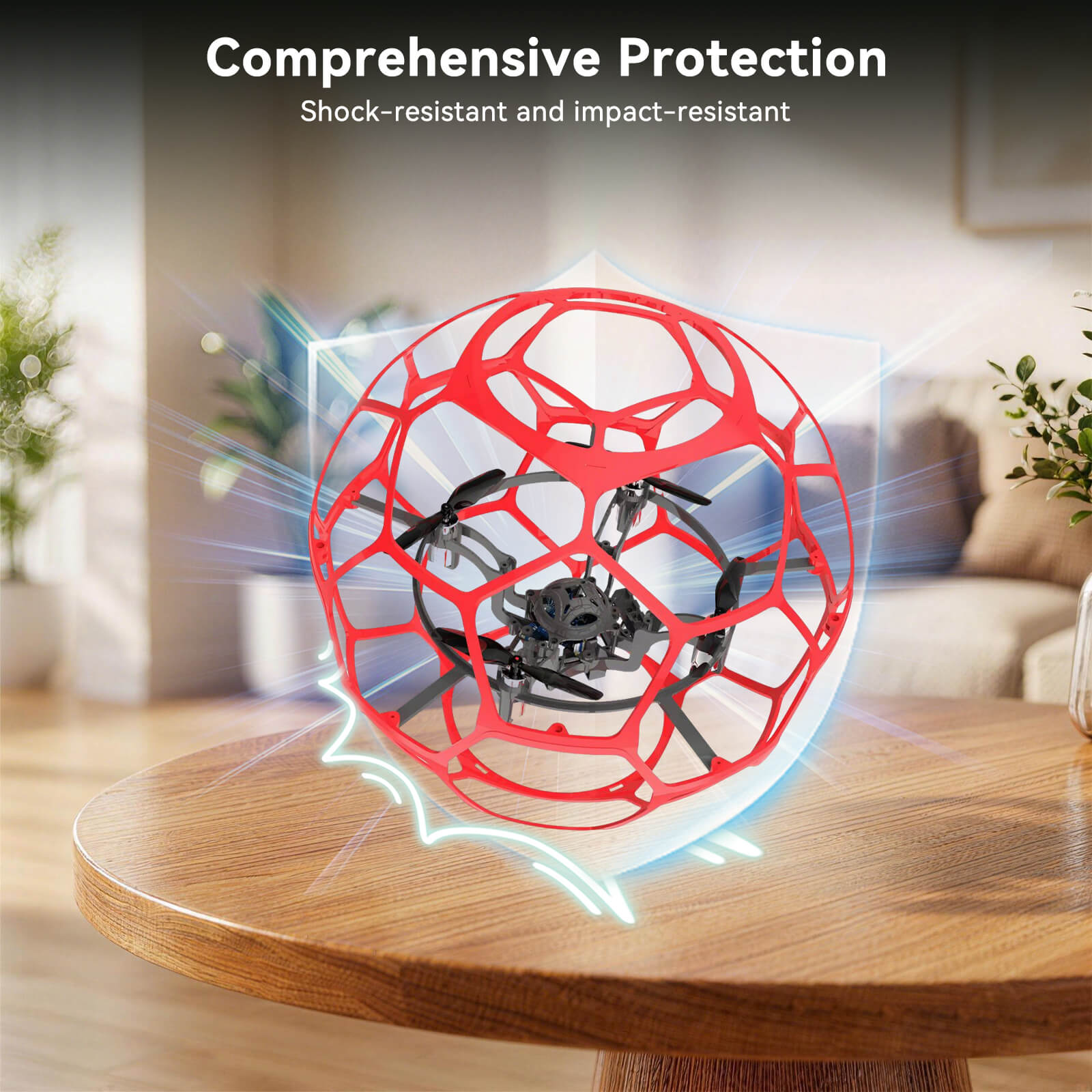 Crash resistant soccer drone cage