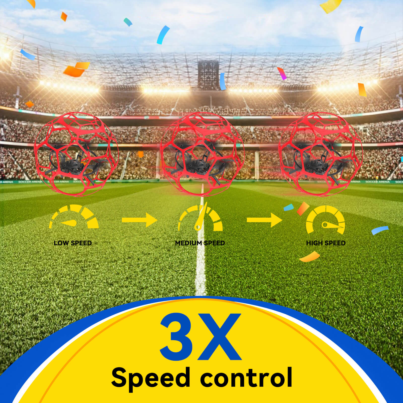  speed adjust motor drone soccer FPV