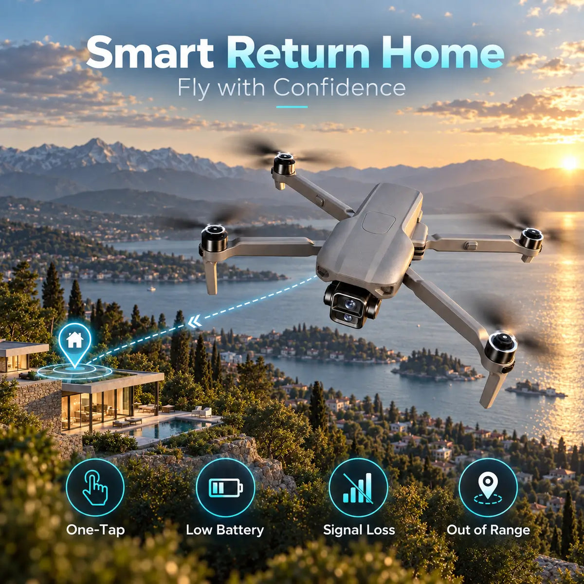 WindVision Optic Pro Dual-Camera Drone with 48MP CMOS & 10X Zoom