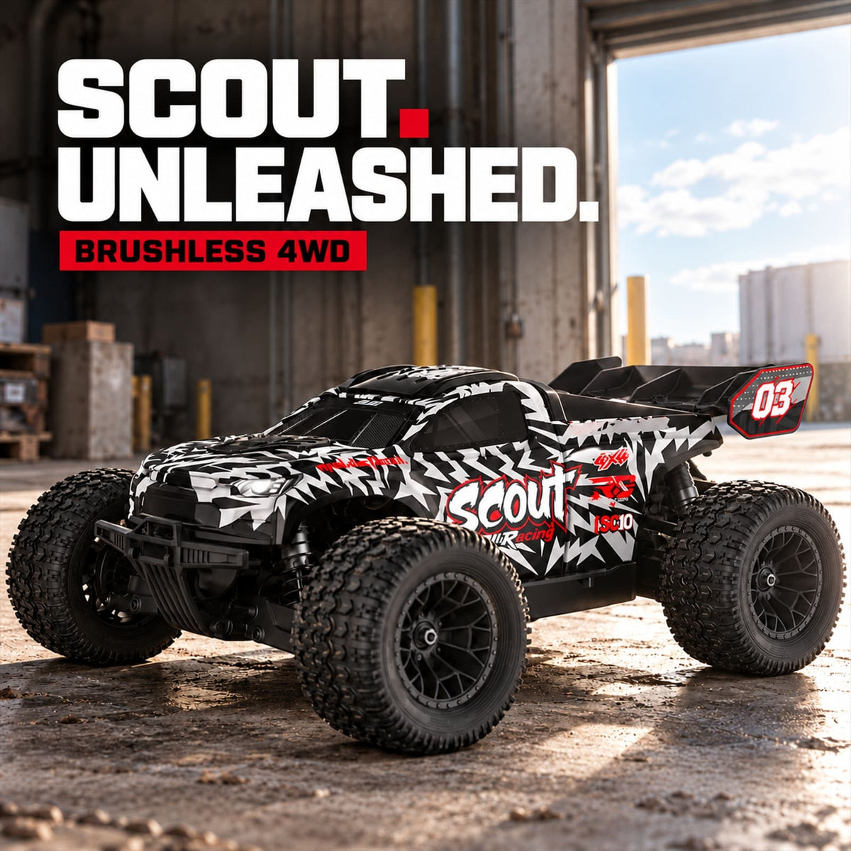 TODAMU 1/10 4WD Brushless RC Monster Truck