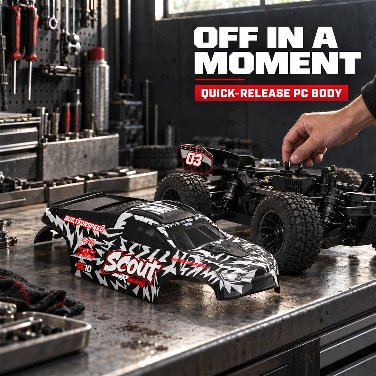 TODAMU 1/10 4WD Brushless RC Monster Truck