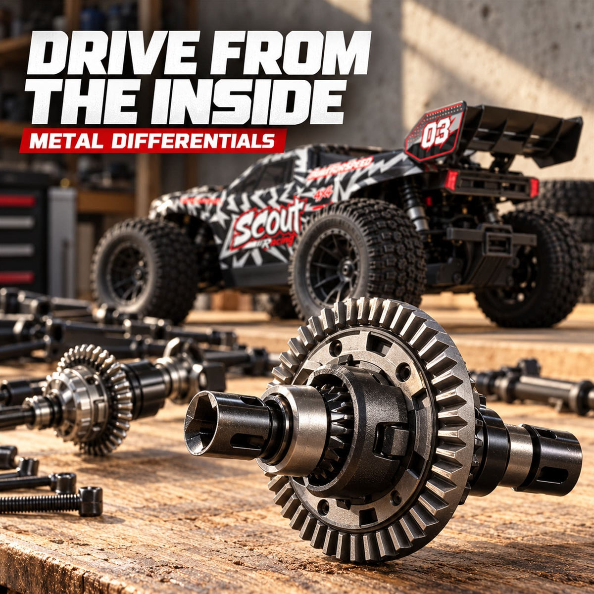 TODAMU 1/10 4WD Brushless RC Monster Truck