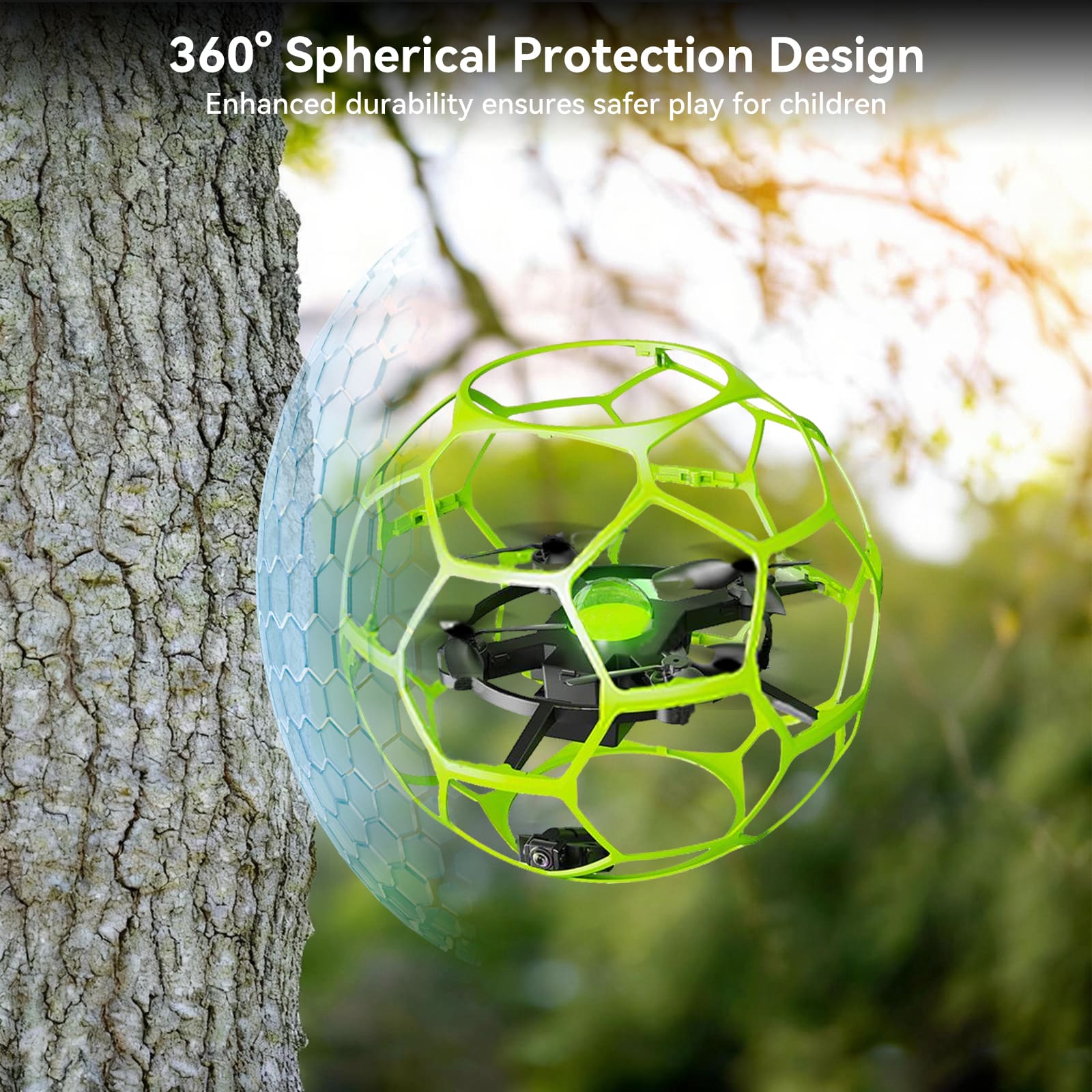 soccer drone with protective cage